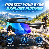 Lunettes de cyclisme intelligentes 5.3 15M IPX4 120mAh 6-8H Musique UV Lumière bleue Lentille en nylon Type-C 35g Navigation vocale Contrôle tactile TR90