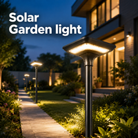Lampe Solaire de Jardin Design Tendance 20W avec Panneau Monocristallin IP65 Étanche, Supporte 3 à 5 Jours de Pluie pour Parcs et Cours