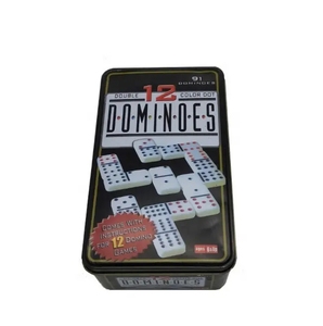 Nhà Máy Bán buôn tùy chỉnh đôi 12 <span class=keywords><strong>Domino</strong></span> đặt Mexican Train Trò chơi màu Dot hộp thiếc cho giải trí tương tự như chip poker - Product Image 2