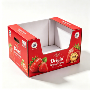 Boîte de présentation en papier kraft ondulé pliable, écologique, réutilisable, prête à l'emploi en magasin, emballage <span class=keywords><strong>SRT</strong></span> - Product Image 1