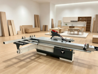 Scie à panneaux à table coulissante pour le travail du bois, haute précision, robuste, 4000 mm, pour la découpe de MDF et de mélamine