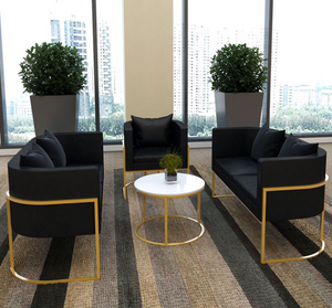 Chaise de manucure en forme de U Chaise à pain de luxe légère Chaise de canapé simple de maquillage <span class=keywords><strong>Fauteuil</strong></span> en velours avec pieds dorés pour le salon - Product Image 2