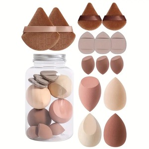 14 Pcs Makeup Blender Set <strong>Mini</strong> Triangular Finger Puff Flocking Air Cushion Foundation Sponge Wet and Dry <strong>Powder</strong> Puff Set