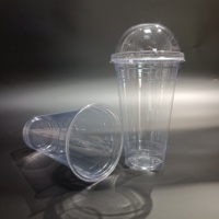 Gobelets en plastique transparent recyclables PET de 24oz avec couvercle Gobelets personnalisés pour jus de bière, thé au lait, pour impression de logo