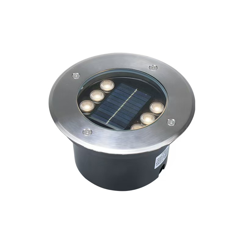 Outdoor Waterproof Cast Aluminum Warm White 3000k Recessed Solar Garden Inground Step Deck Ground Led Underground Light