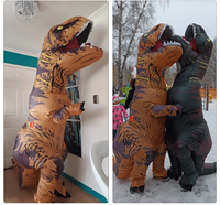 Kostum Halloween Tema Festival Lucu Cosplay Dewasa Anak Ukuran T-REX Tiup Karakter Kartun Anime Kostum Pesta Mewah