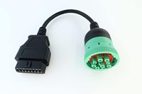 Câble adaptateur vert Type 2 J1939 9 broches mâle vers 16 broches OBD2 femelle pour camion lourd, véhicule, adaptateur de diagnostic ELD GPS