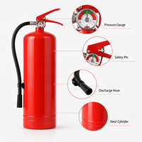 Extincteur à poudre sèche ABC en acier inoxydable de 4,5 kg, options personnalisables, certifié ISO 7165, garantie de 12 ans, design portable
