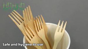 أواني من الخيرزان صديقة للبيئة بشعار مخصص طقم أدوات مائدة للسفر محمول خالي من النفايات طقم أدوات مائدة خارجية - Product Image 6