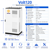 Gabinete BESS Volt120 LiFePO4 de 120 kWh con Comunicación Inteligente, Protocolo RS485 CAN ModbusTCP para Emparejamiento con Inversores Comerciales de Red
