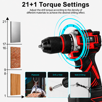 Taladro Inalámbrico Profesional de 21V sin Escobillas, Alto Torque de 60Nm, Herramienta Eléctrica para Construcción y Reparación