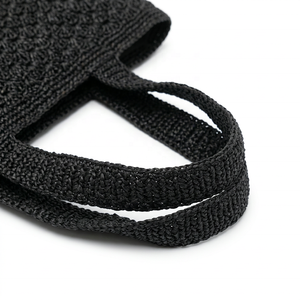 Bolso Tote de Rafia Tejida a Crochet, Estilo Bohemio, Ecológico, con Patrón Geométrico, de Algodón, Abierto, Tamaño Personalizado para Mujer, para la Playa - Product Image 5