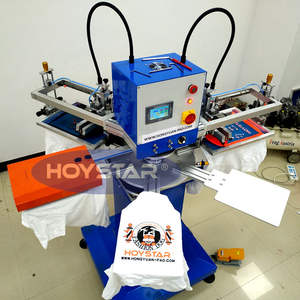 Máquina de serigrafía automática de 2 colores para camisetas, sudaderas y etiquetas, impresora textil de carros giratorios de serigrafía automática - Product Image 6