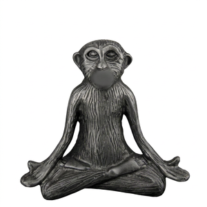 Sculpture de singe en aluminium faite à la main, design moderne, écologique, durable, figurine décorative Feng Shui pour la maison, le bureau ou la table - Product Image 1