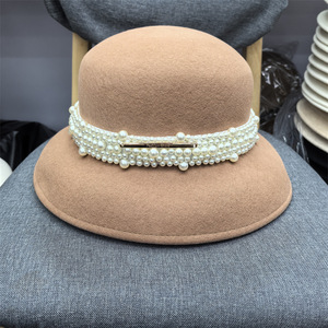 <span class=keywords><strong>Chapeau</strong></span> en feutre de <span class=keywords><strong>laine</strong></span> respirant pour <span class=keywords><strong>femme</strong></span> J105, élégant <span class=keywords><strong>chapeau</strong></span> melon et design rond vintage, décontracté, polyvalent, pour les sorties et les fêtes - Product Image 2