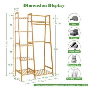 <span class=keywords><strong>Perchero</strong></span> <span class=keywords><strong>de</strong></span> bambú para niños para colgar diseño <span class=keywords><strong>de</strong></span> <span class=keywords><strong>escalera</strong></span> <span class=keywords><strong>de</strong></span> <span class=keywords><strong>madera</strong></span> <span class=keywords><strong>Perchero</strong></span> para ropa con 5 niveles - Product Image 4