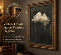 Décoration murale vintage nuage noir et or, encadrée or, style Dark Academia, échantillons OEM ODM prêts en moins d'une journée