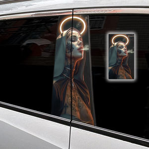 2pcs Unique Car Side Window <strong>Sticker</strong> Edgy Nun Graphic Design Vehicle B-Pillar Body Accessories <strong>Vinyl</strong> Wrap Decal <strong>Stickers</strong> <strong>for</strong> Cars - Product Image 5