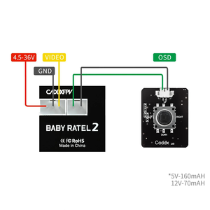 CADDXFPV Ratel 2 Baby Ratel 2 1/1.8 Starlight 1200TVL 2.1mm NTSC PAL 16:9 4:3 Commutable Super WDR Micro Caméra FPV pour Course RC - Product Image 5