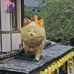 รูปปั้นแมวส้มน่ารักทำจากแก้วพลาสติกเสริมความแข็งแรงสไตล์การ์ตูนสำหรับสัตว์เลี้ยงนำโชค - Product Image 4