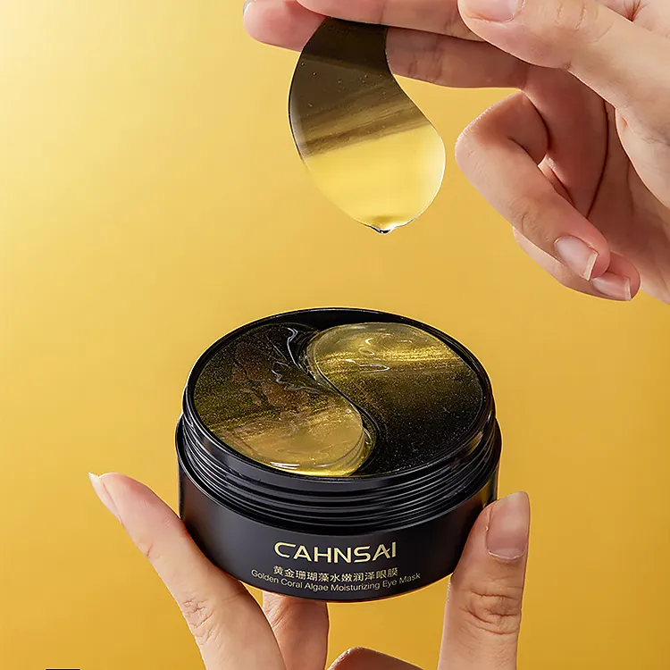 Cahnsaï — masque oculaire personnalisé au collagène cristal, sous les yeux, Patch pour enlever les cernes, pièces, or 24k