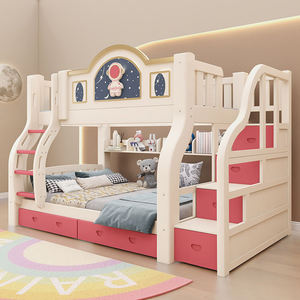 Letto a castello di alta qualità abete appartamento per bambini letto matrimoniale in legno stile moderno dormitorio per studenti adulti - Product Image 2