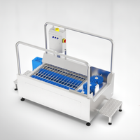 Machine industrielle de nettoyage de bottes avec système de brosse rotative pour le contrôle sanitaire des usines de transformation de viande