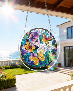 Rompecabezas acrílico de mariposa con efecto vitral, atrapasueños para ventana, decoración del hogar, arte DIY, regalo para mujeres y adultos - Product Image 5