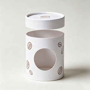 Boîte cylindrique créative en carton pour emballage de grains de café, idéale pour la promotion de marque - Product Image 5