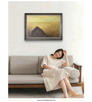 Peinture à l'huile originale peinte à la main 'Héron de la nature sauvage' sur toile avec cadre en bois, écologique, durable, tons neutres, contemporaine