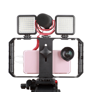 Kit vidéo 4-en-1 pour <span class=keywords><strong>smartphone</strong></span> - Cage de téléphone + Lumière d'appoint LED + Micro + Trépied pour créateurs de contenu YouTube TikTok Vlogging Live - Product Image 5