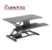 Table élévatrice de bureau sur pied double couche avec plateau à clavier Établi moderne et pliable Convertisseur de bureau avec dessus de table Lif