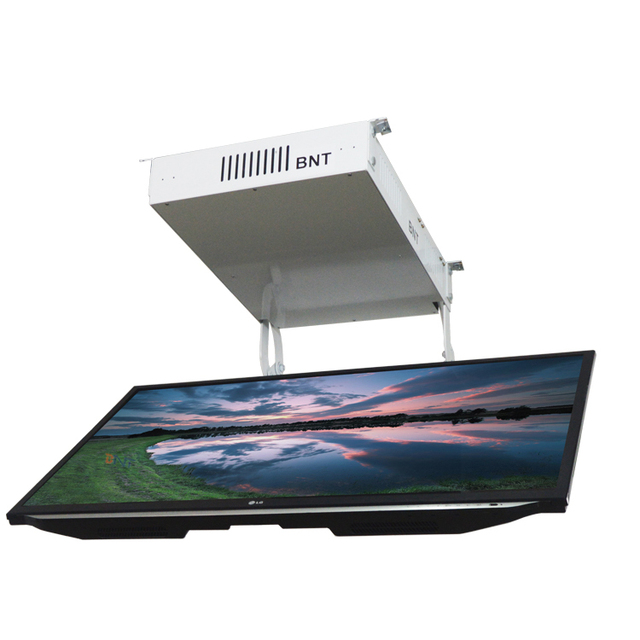 Electric LCD TV Elevator Intelligent Motorized Lift Remote Controlled Flip Top Hidden Bracket Mount White Cold Rolled Steel