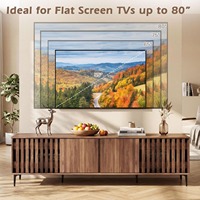 Meja Konsol TV Bergaya Midcentury 4 Pintu dengan 4 Kabinet Penyimpanan dan 6 Kaki Logam untuk Ruang Tamu