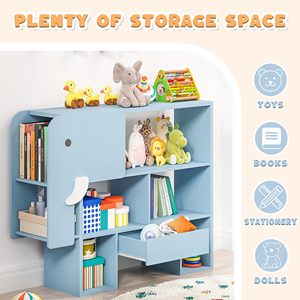 Mobiletto Portaoggetti <span class=keywords><strong>Montessori</strong></span> a 3 Ripiani in Legno Ecologico e Durevole a Forma di Elefante per Scuola, Camera da Letto, Soggiorno - Product Image 6