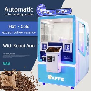 Distributeur automatique de café commercial Iplaysmart entièrement automatique avec écran tactile 16 pouces, SDK, boissons chaudes et froides, fonctionne avec des pièces, robot métallique italien - Product Image 1