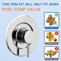 Kit de garniture pour douche et baignoire T2191, kit de garniture moderne pour baignoire et douche à équilibrage de pression compatible avec la vanne