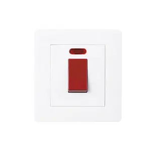Interruptor de pared para el hogar, fuente de alimentación de 86mm x 86mm, indicador de neón