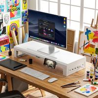 Support d'écran en acier laminé à froid non déformable 550 mm, rehausseur en métal blanc durable