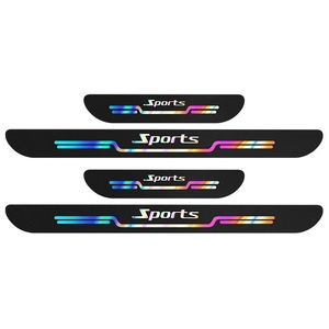 4 protectores de umbral de <span class=keywords><strong>puerta</strong></span> de coche con láser, pegatinas de película con logotipo, protectores contra arañazos para puertas de vehículos - Product Image 5