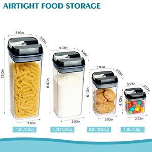 Conteneur de stockage alimentaire hermétique pour l'organisation de la cuisine avec couvercle - Product Image 4