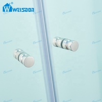 Porte de douche pivotante encadrée en aluminium avec plateau rond Weisdon OEM ODM, en verre trempé