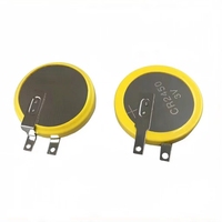 Pines de batería de litio CR2450 de 3V y 600mAh de fábrica confiable, pines de soldadura personalizados, certificación CE/RoHS, 1000 ciclos