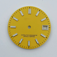 Cadran de montre à motif soleil lumineux vert de 28,5 mm pour mouvement mécanique NH35 / NH36