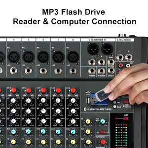 Mezcladora de Audio Profesional de 8 Canales Serie CT con Función <span class=keywords><strong>MP3</strong></span>/BT/Grabación USB, Compatible con Pad, iPhone, Android - Product Image 5