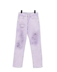 Purple Brand Ripped-knee Regular-fit Stretch-denim Jeans in Blue