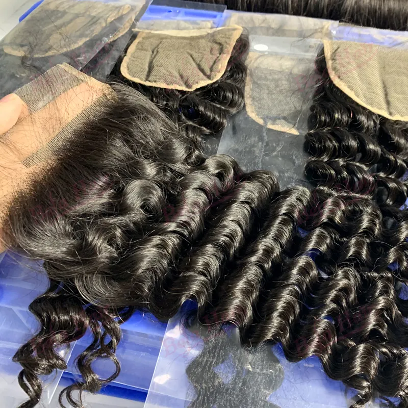 Brazilian 1b Body Wave Straight Loose Wave 613 Ear To Ear Swiss 4x4 5x5 6x6 13x4 Frontal Closure Human Hair And HD Lace Closure