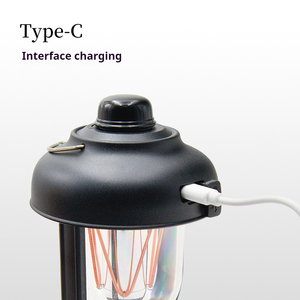 Lanterne de camping LED étanche IPX6 300LM pour l'extérieur, rechargeable par USB Type C, style vintage - Product Image 4