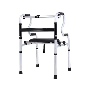 Adult Walker Foldable Adjustable 4-Leg Frame Walkers Walking Aid