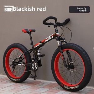 Bicicletta Pieghevole con Pneumatici Larghi da 26 Pollici in Acciaio ad Alto Tenore di Carbonio, Ruote Grandi e Spesse, Freni a Doppio Disco, Ammortizzazione, Mountain Bike Fuoristrada - Product Image 5